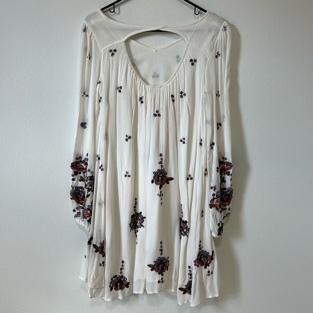 Free People Oxofrd Embroidered Mini Smock Dress - size XS. - Picture 6 of 11